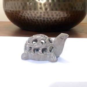 Dainty Hand Carved Turtle within a Turtle Stone Figurine / Sculpture